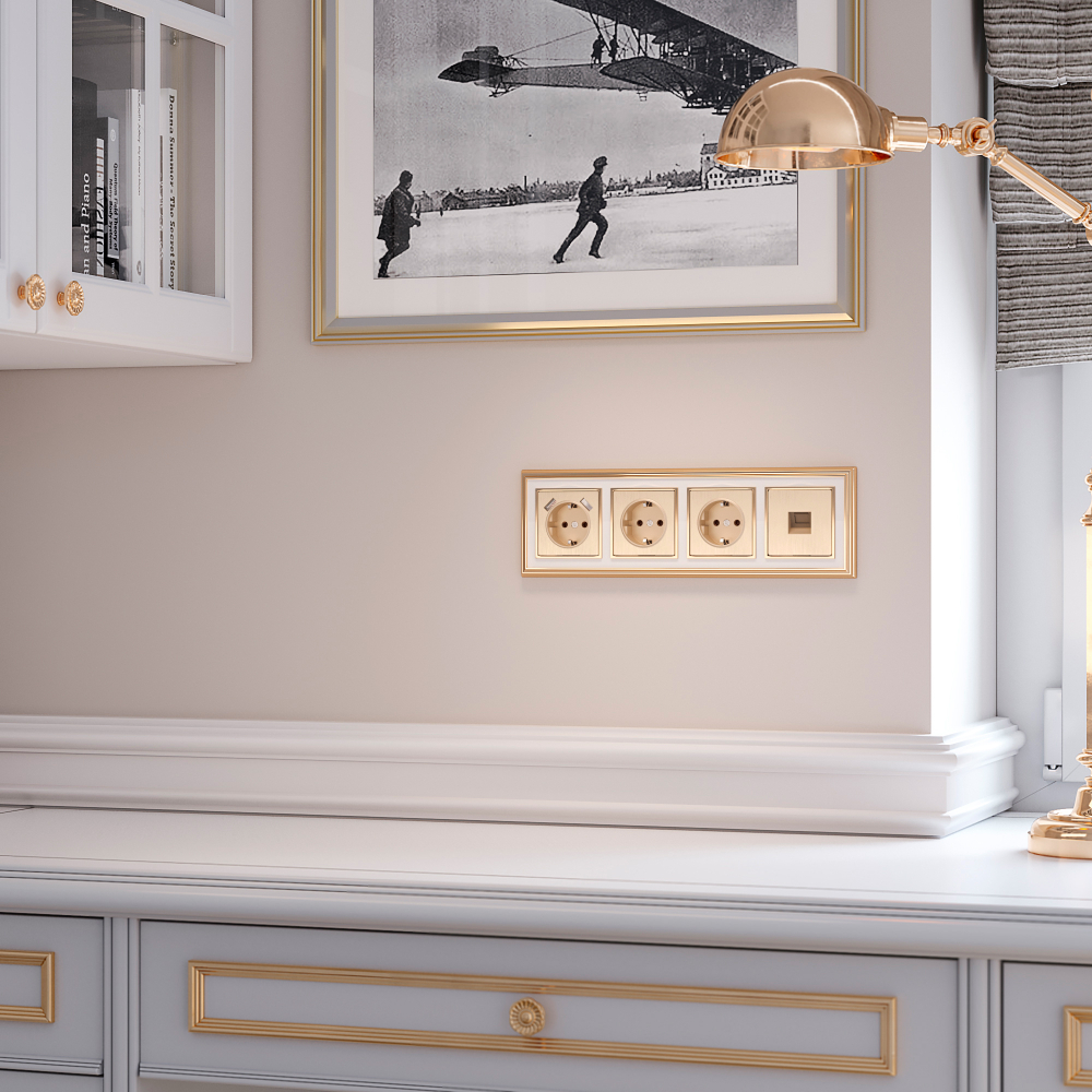 Розетка Ethernet RJ-45 (шампань рифленый)