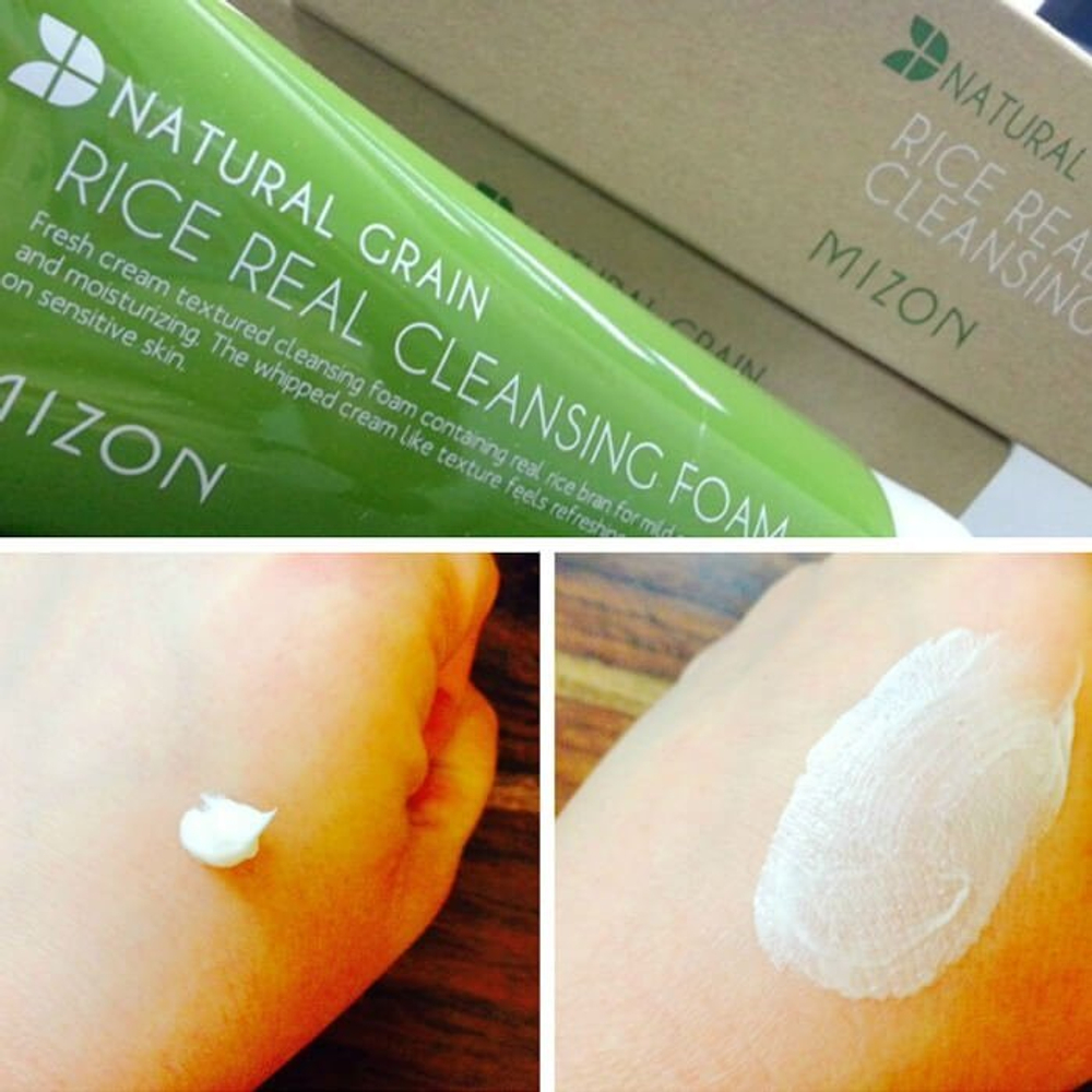 Mizon Rice Real Cleansing Foam рисовая пенка для умывания с микрогранулами для очистки пор