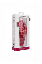 Вибратор с рельефом в виде пузырьков и стимулятором клитора Rotating Bubbles, красный (Цвет: красный)