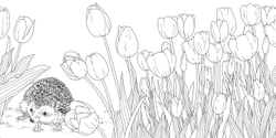 Gifts from animals Birth Moon Flower. Coloring Book
