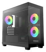 Корпус Ocypus Gamma C52 BK ARGB mATX/ITX 3xUSB Черный, Предустановленно 3x120мм ARGB Fans (Gamma F12 Elite), Gamma-C52-BKD300XX-GL