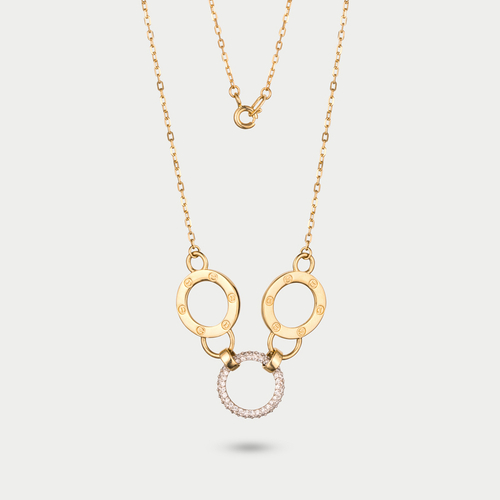 Женское колье из желтого золота 585 пробы с фианитами (арт. ко4165л)