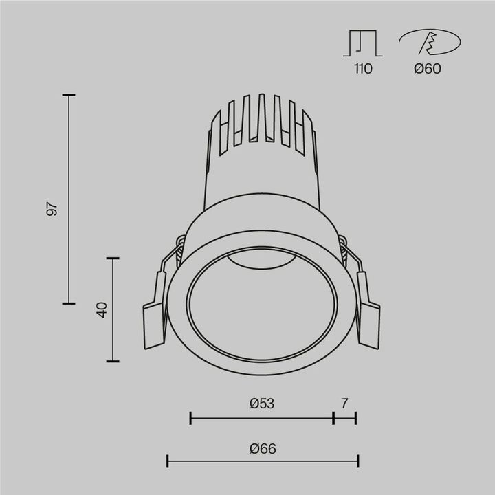 Встраиваемый светильник Maytoni Technical Dip DL116-10W-4K-B