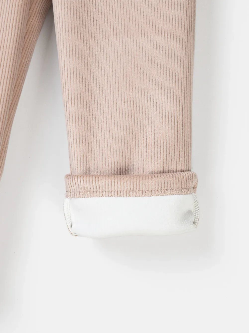 Брюки вельветовые "Пудровый беж" утепленные