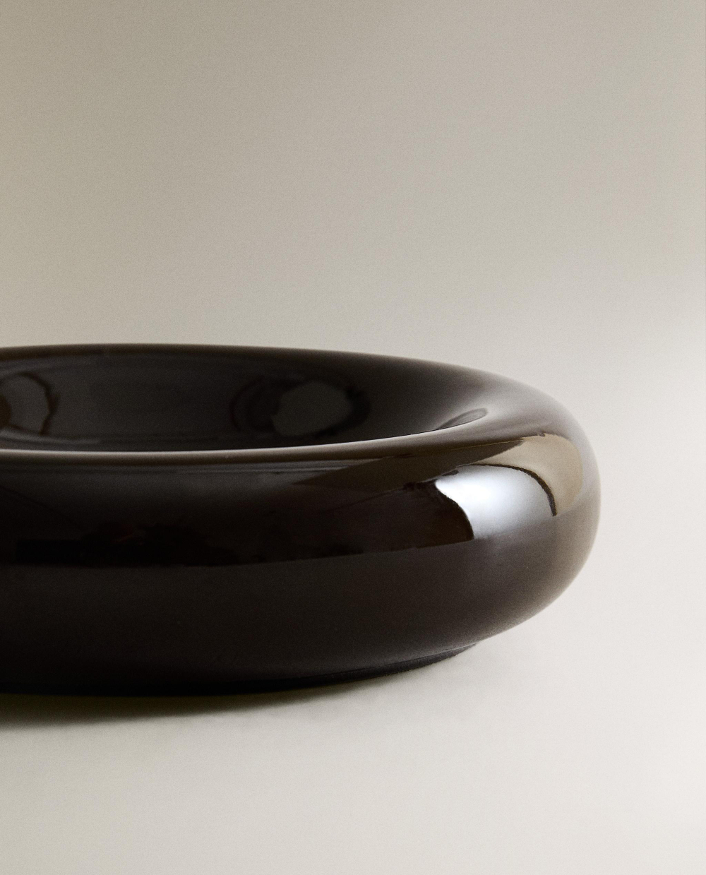 Zara Home Поднос из керамики, цвет коричневый, 16 см