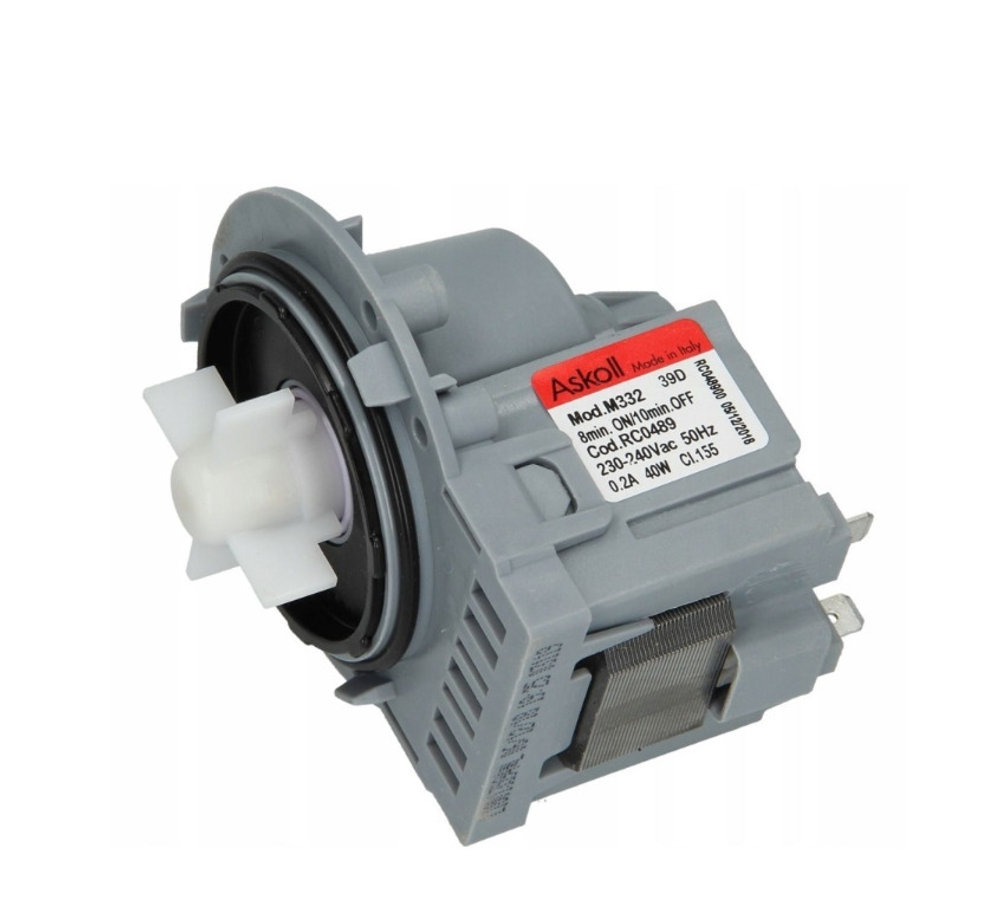 Насос сливной (помпа) Askoll M332 с алюминиевой обмоткой для стиральных машин 30-40Вт