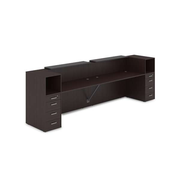 1КРТ-ДС.005 Комплект Ресепшн с фартуком ЛДСП (3632*763*1161) (без подсветки)