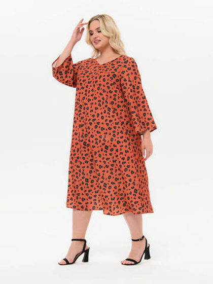 Платье А-силуэта Терракотовый леопард