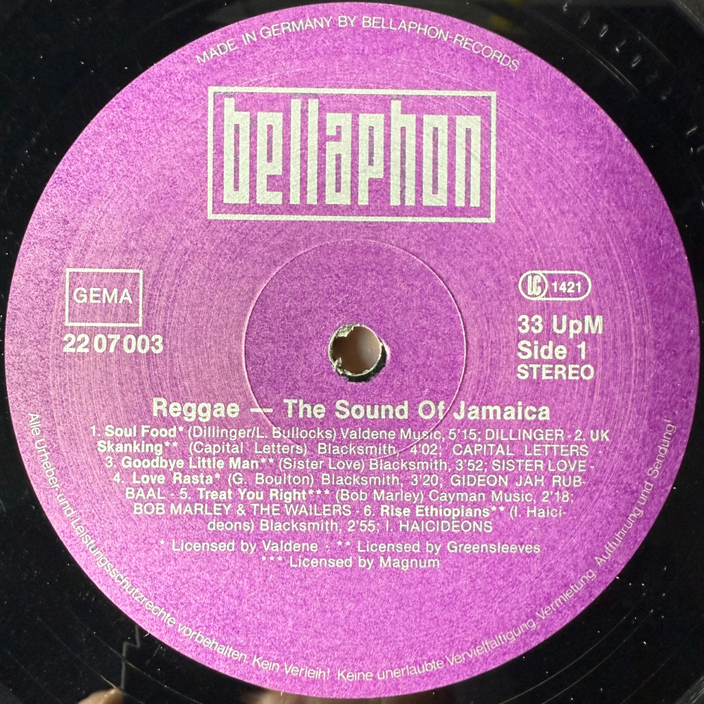 Сборник Reggae - The Sound Of Jamaica (Германия 1981г.)