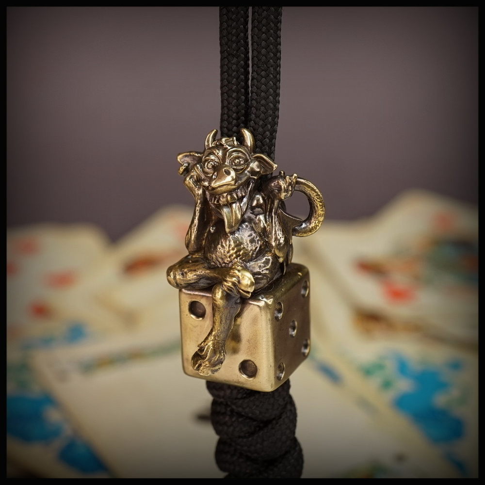 Темлячная бусина "Игрок" для ножей , латунь