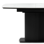 Керамический стол Woodville Фестер 140(180)х80 белый мрамор snow white, черный