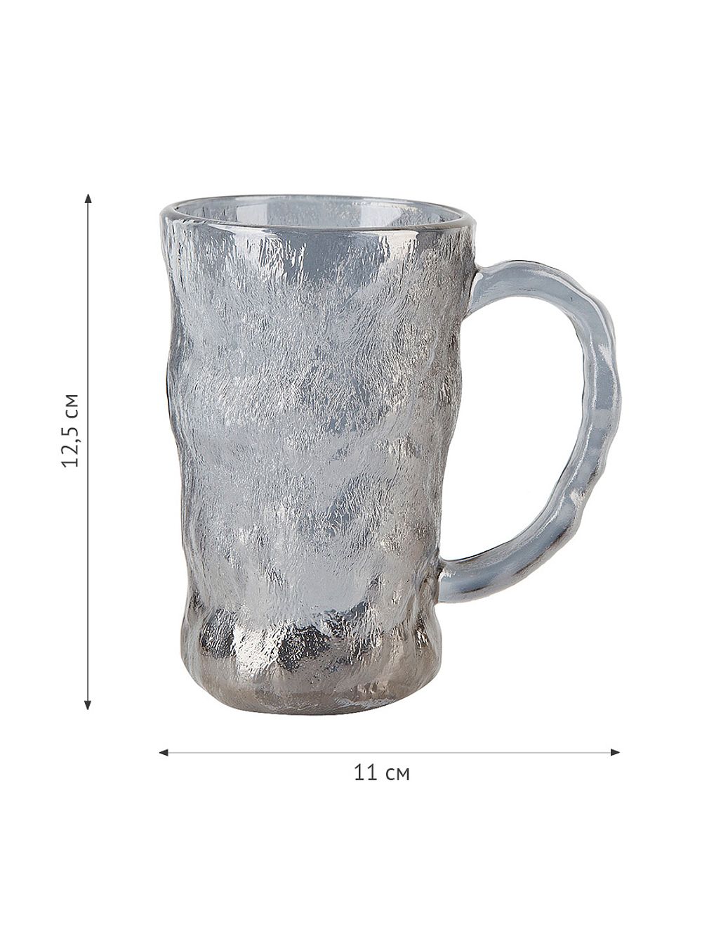 Набор из 6шт кружка "Frost.Grey" v=360 мл (стекло) (подарочная упаковка)