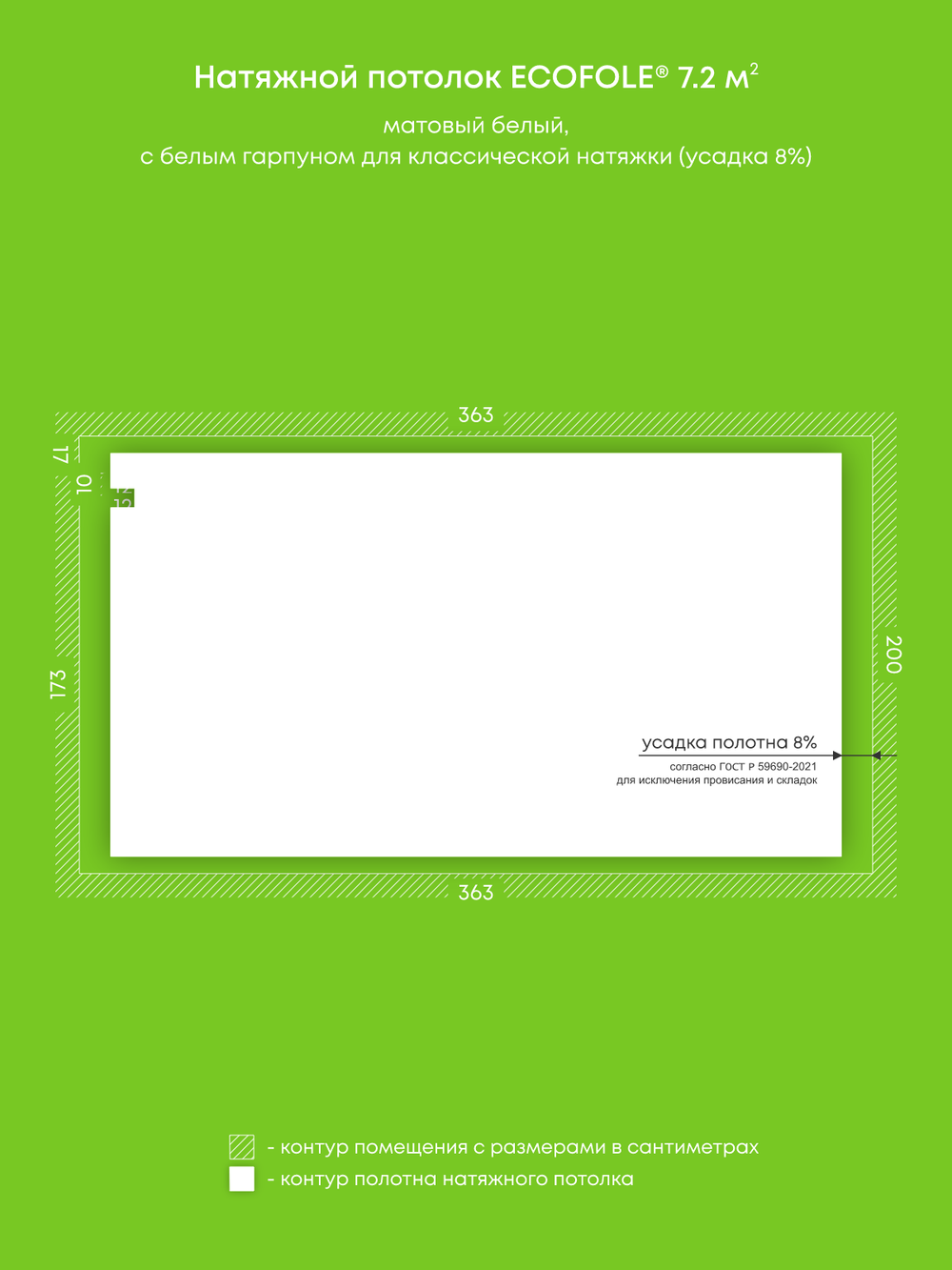 Натяжные потолки 12.1 м2, 7.2 м2, 7.3 м2