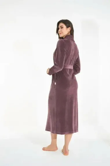 Халат женский велюровый 0511 сухая роза NUSA Турция