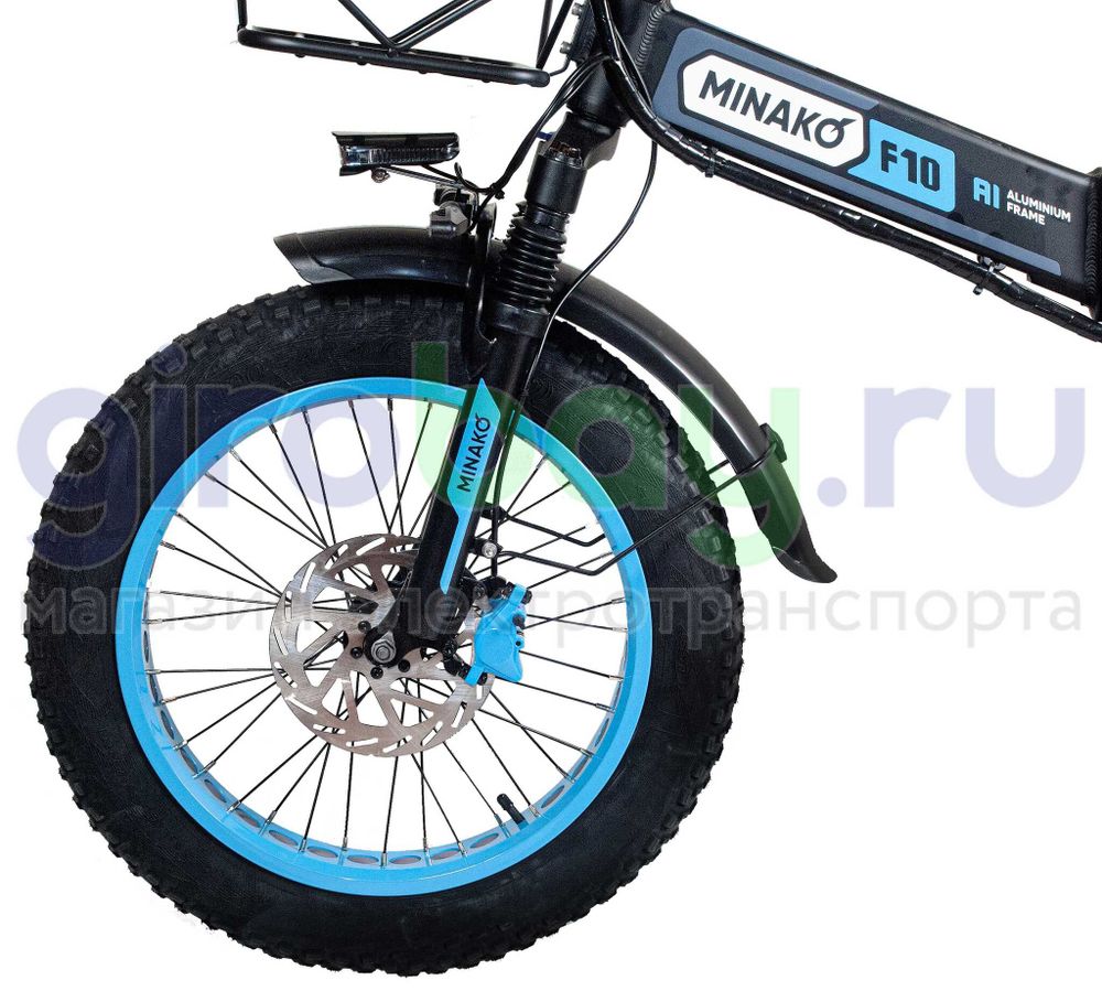 Электровелосипед Minako F10 Pro 2025 года (48V/20Ah) - Синий обод Электровелосипед Minako F10 Pro 2025 года (48V/20Ah) - Синий обод фото №3