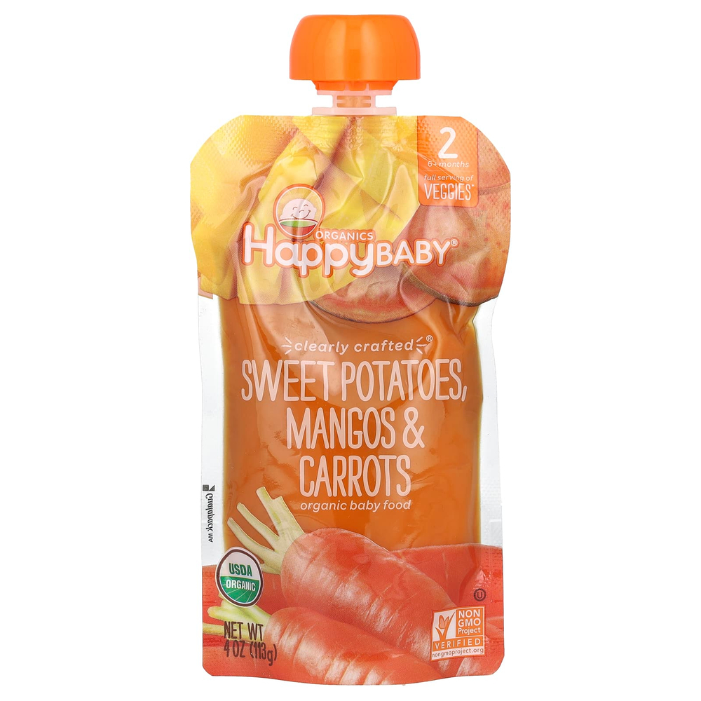 Happy Family Organics, Happy Baby®, органическое детское питание, для детей от 6 месяцев, батат, манго и морковь, 113 г (4 унции)