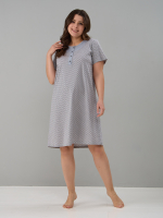 Ночная сорочка С-018/серый-экрюгорошки