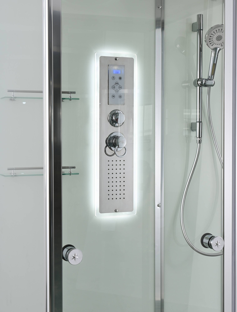 Душевая кабина AvaCan (АваКан) V2810LED с низким поддоном, с ГМ, с электрикой и LED освещением, 100х80х220