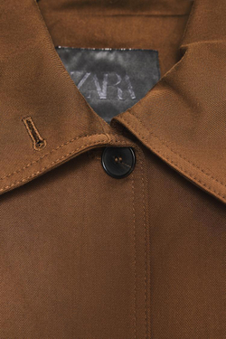 ZARA КУРТКА СО СКЛАДКАМИ И ШЛЕВКАМИ — ZW COLLECTION, ШОКОЛАДНЫЙ