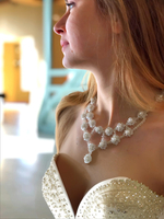 Колье "Подснежники" из бисера ручной работы