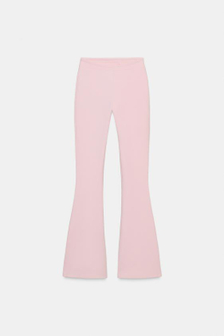 ZARA БРЮКИ FLARE ИЗ ИНТЕРЛОКА, РОЗОВЫЙ