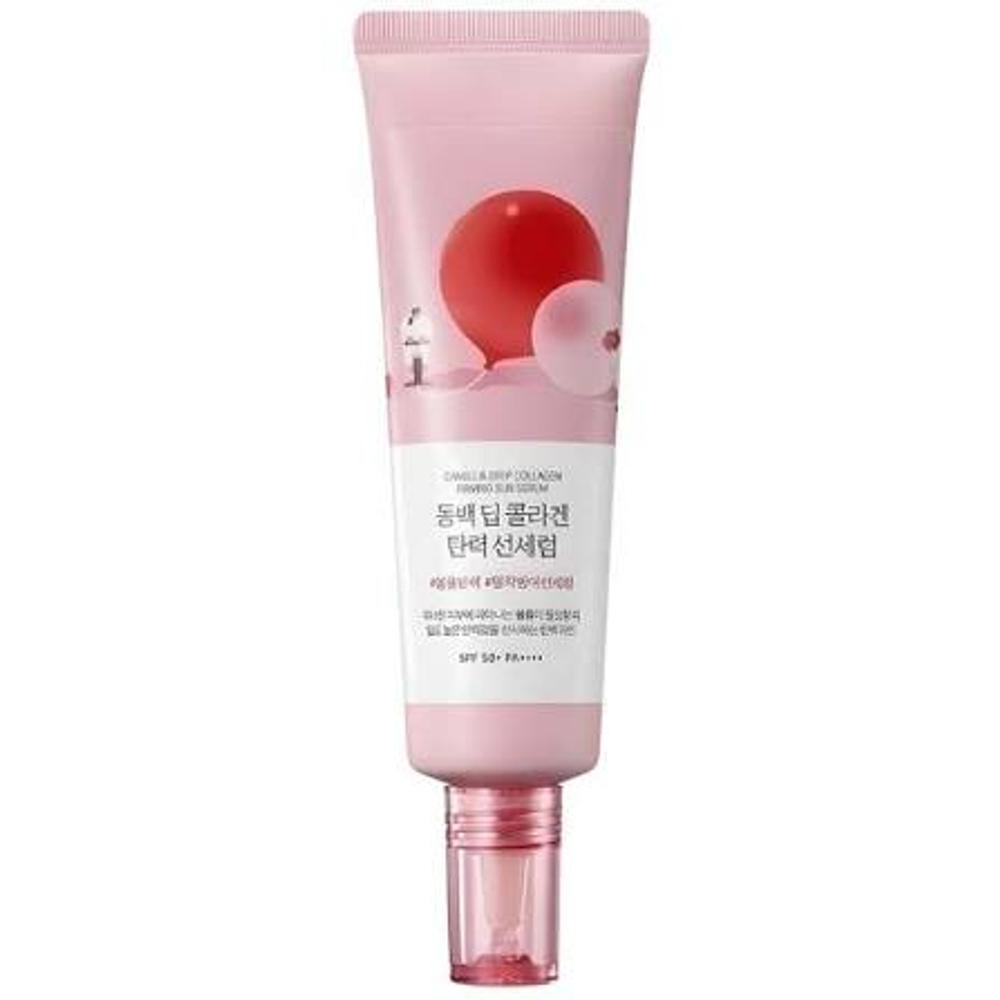 Round Lab Camellia Deep Collagen Firming Sun Serum SPF50+ PA++++ солнцезащитная сыворотка с экстрактом камелии и коллагеном