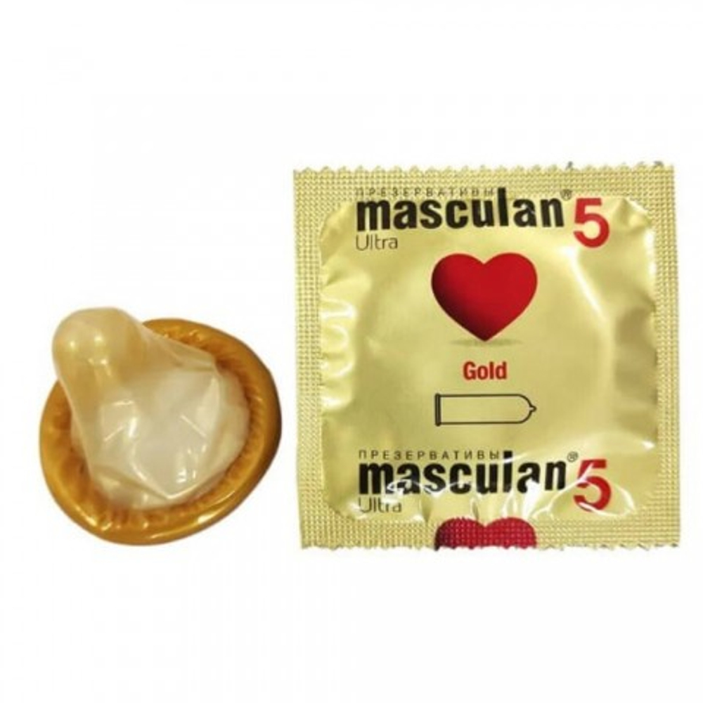 Презервативы MASCULAN 5 ULTRA GOLD № 10 (утонченный латекс золотого цвета) 10 шт.