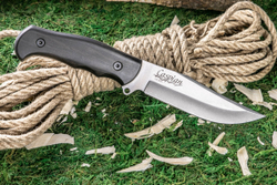 Нож Kizlyar Supreme CASPIAN D2 SW HBH LS (StoneWash, HornBeam Handle, Leather Sheath)