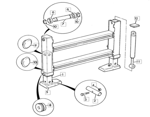 Пальцы втулки задних опор на экскаватор-погрузчик JCB: 3CX, 3CX Super, 4CX