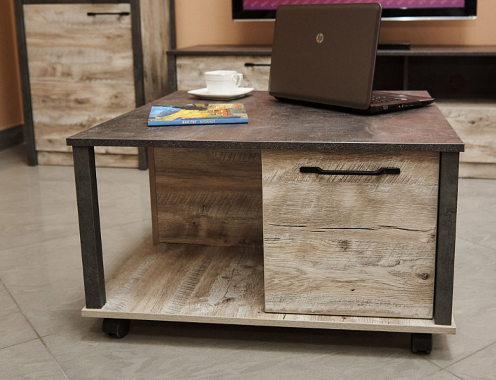 Журнальный стол Клео Дуб Юкон/Ателье темное