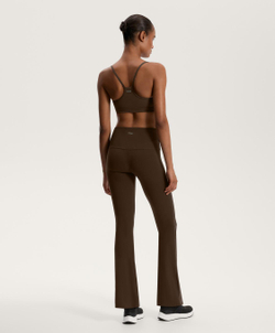 OYSHO Брюки клеш с высокой посадкой Flare Comfortlux High Rise, темно-коричневый