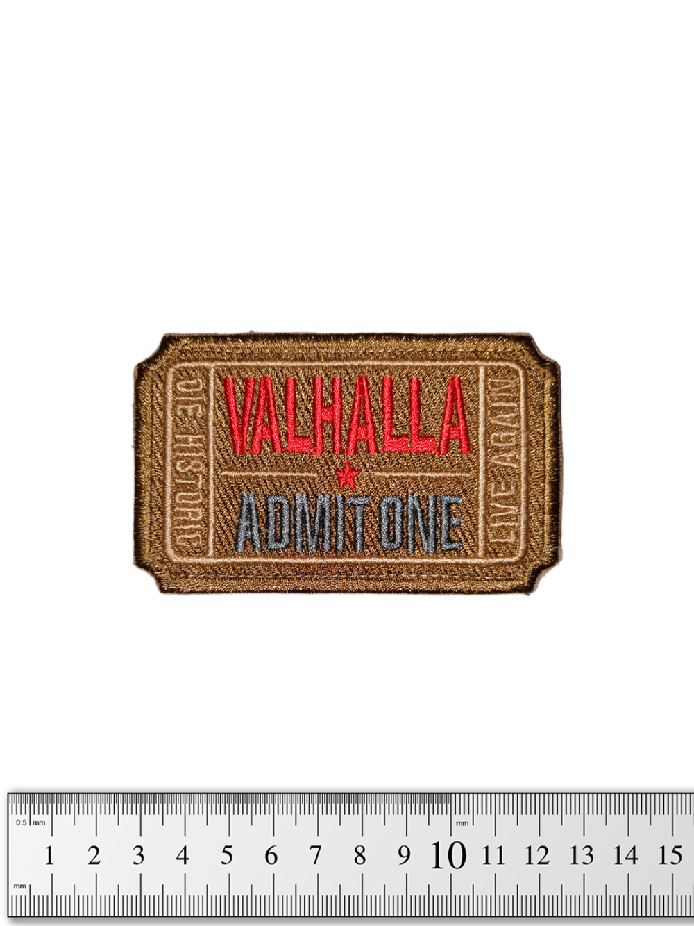 Шеврон Valhalla Admit One вышивка. Койот