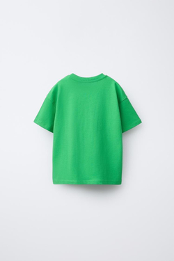 ZARA НАБОР ИЗ ТРЕХ ОДНОТОННЫХ ФУТБОЛОК, ЗЕЛЕНЫЙ