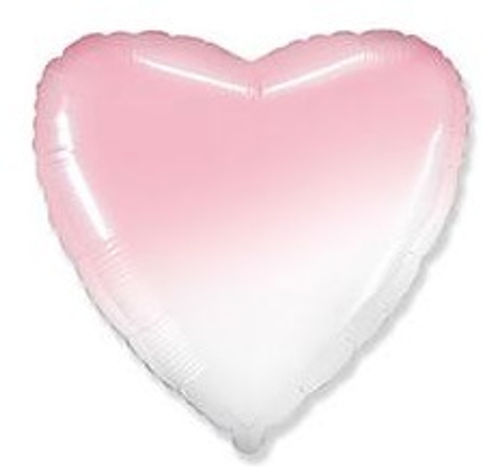 Сердце 46 см "Бело-розовый градиент"