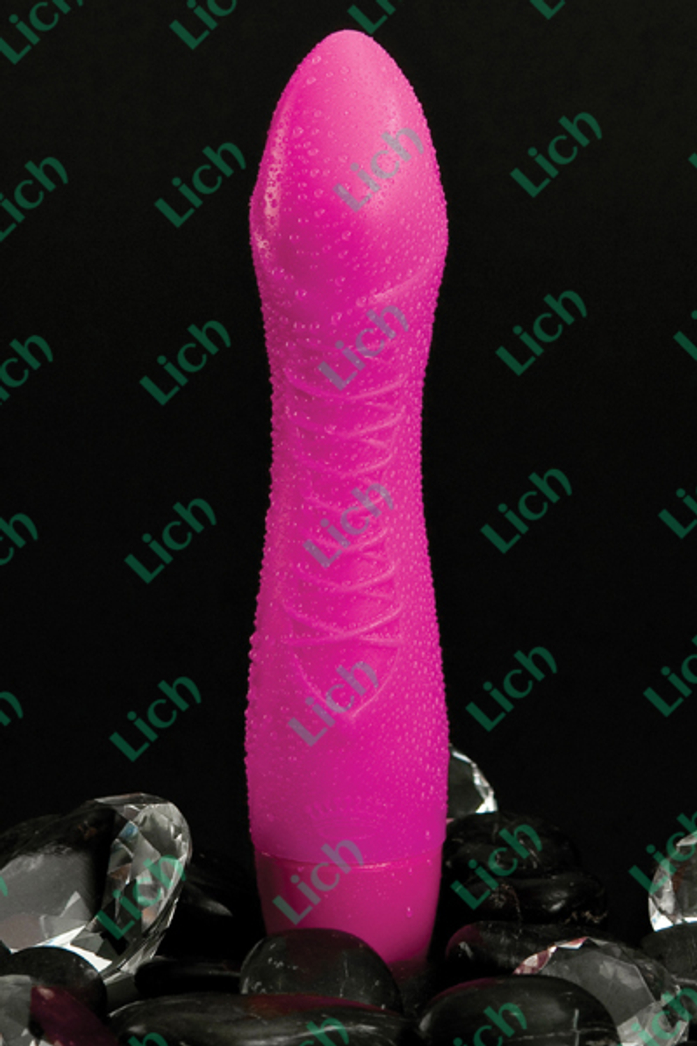 Вибромассажер розовый с имитацией шнуровки