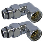 Американка для полотенцесушителя  угл 3/4" x 1/2"  г/ш  762SCH0504 со сгоном (с упором) , (1 пар)