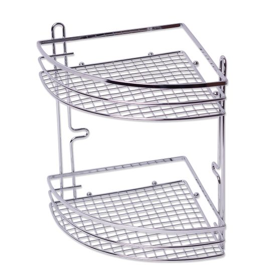 Полка для ванной 2-ярусная угловая Besser BS 0163 (21х21х27 см) хромированная