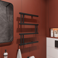 Полотенцесушитель электрический EWRIKA Пенелопа M 55x60 см, подключение слева, матовый черный, М-образный, из стали