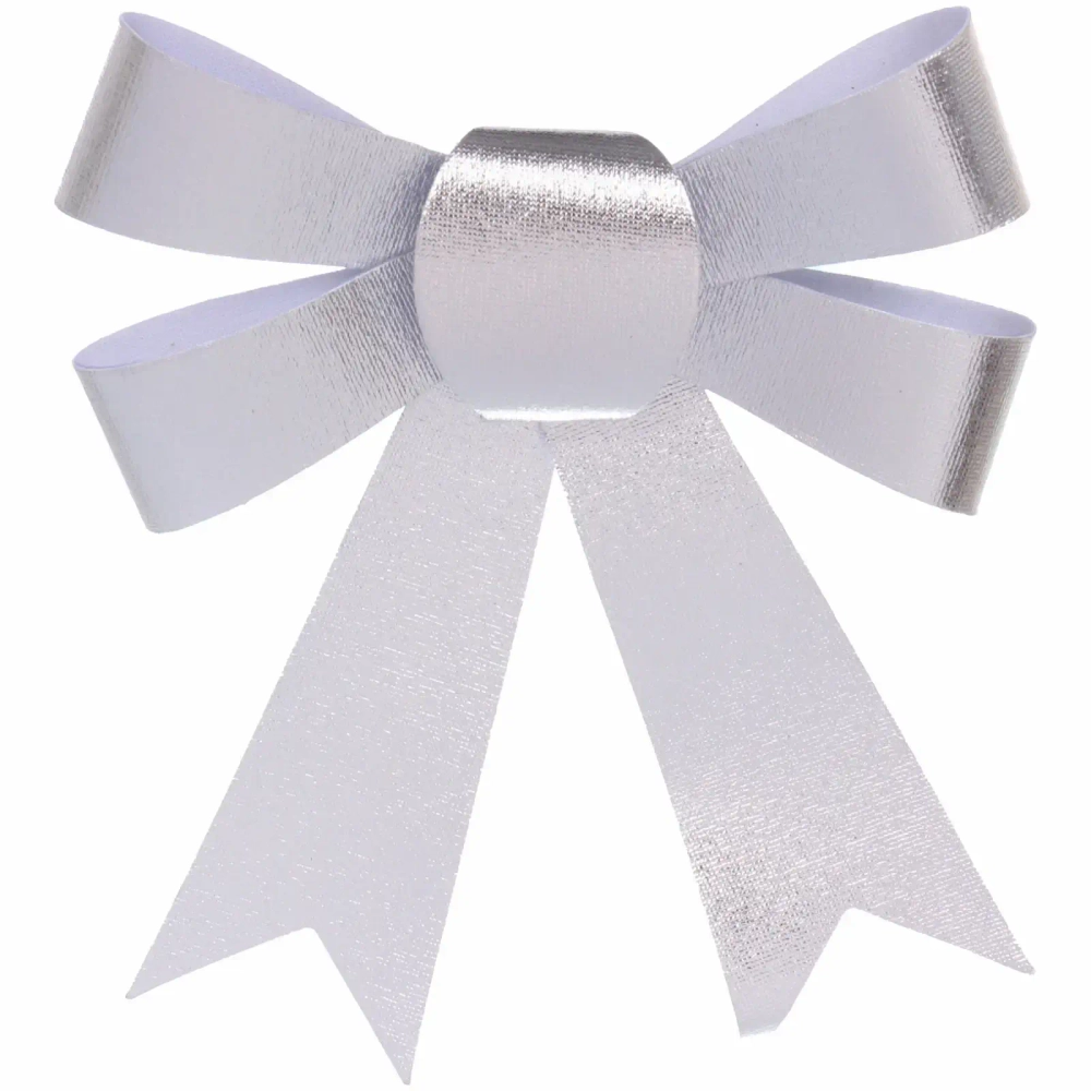 Бант на ёлку «Сказочные блики» (набор 3 шт), Серебро