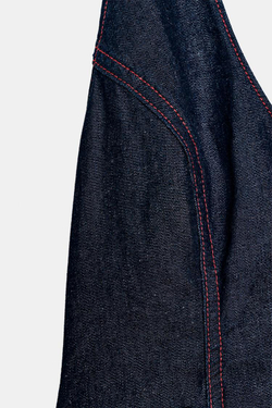 ZARA ТОП ИЗ ДЕНИМА Z1975 С ГОРЛОВИНОЙ ХАЛТЕР, СИНИЙ