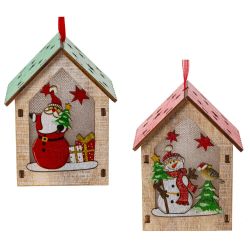 GAEM Изделие декоративное подвесное "Домик" с подсветкой, L5,5 W5 H9 см, 2в.