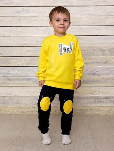 Костюм верх-желтый,низ-черный р.104 (Счастливая малинка)