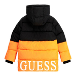Куртка демисезонная с капюшоном GUESS Черный/Оранжевый/Белый/Спинка: термопринт: белый GUESS (Мальчик)
