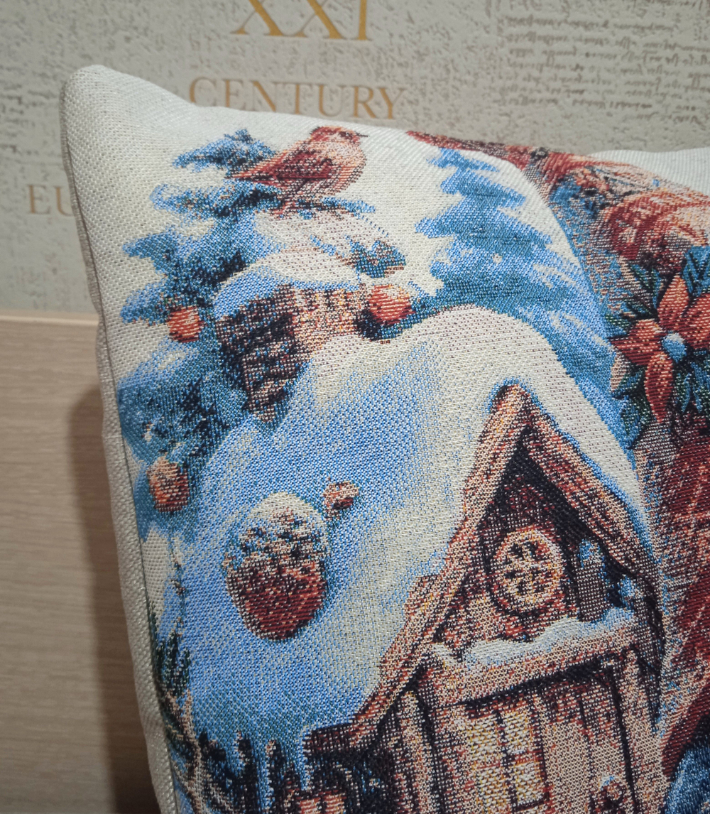 Декоративный гобеленовый чехол для интерьерной подушки Скандинавская сказка 38*38