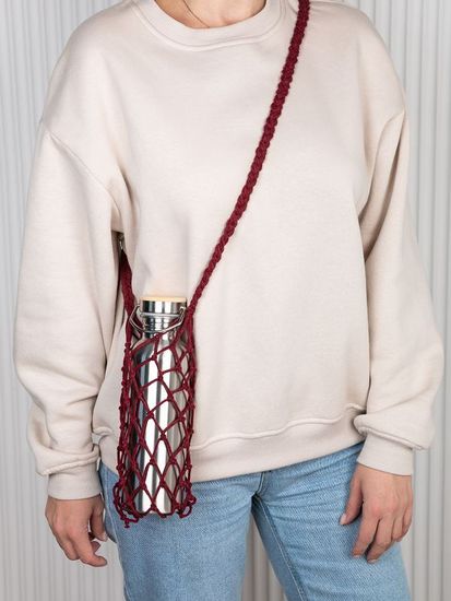 Авоська для бутылки, бордовая