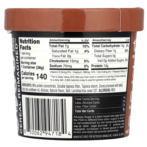 RxSugar, Cereal Pro ™, какао, 38 г (1,35 унции)