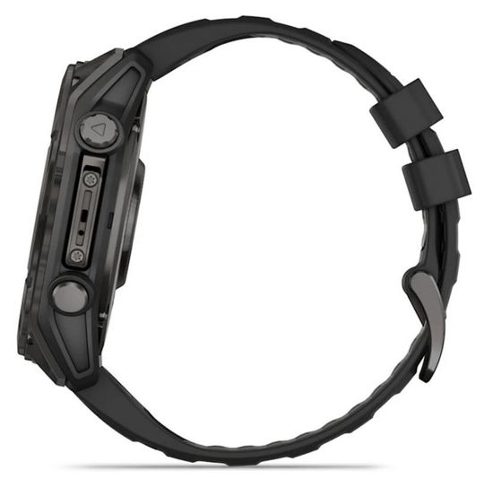 Умные часы Garmin Fenix 8, 51 мм, AMOLED, Sapphire Carbon Gray DLC Titanium with Black/Pebble Gray Silicone band
