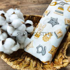 Муслин однослойный принт №1 | ш.135 см | 105 г/м² | хлопок-100%