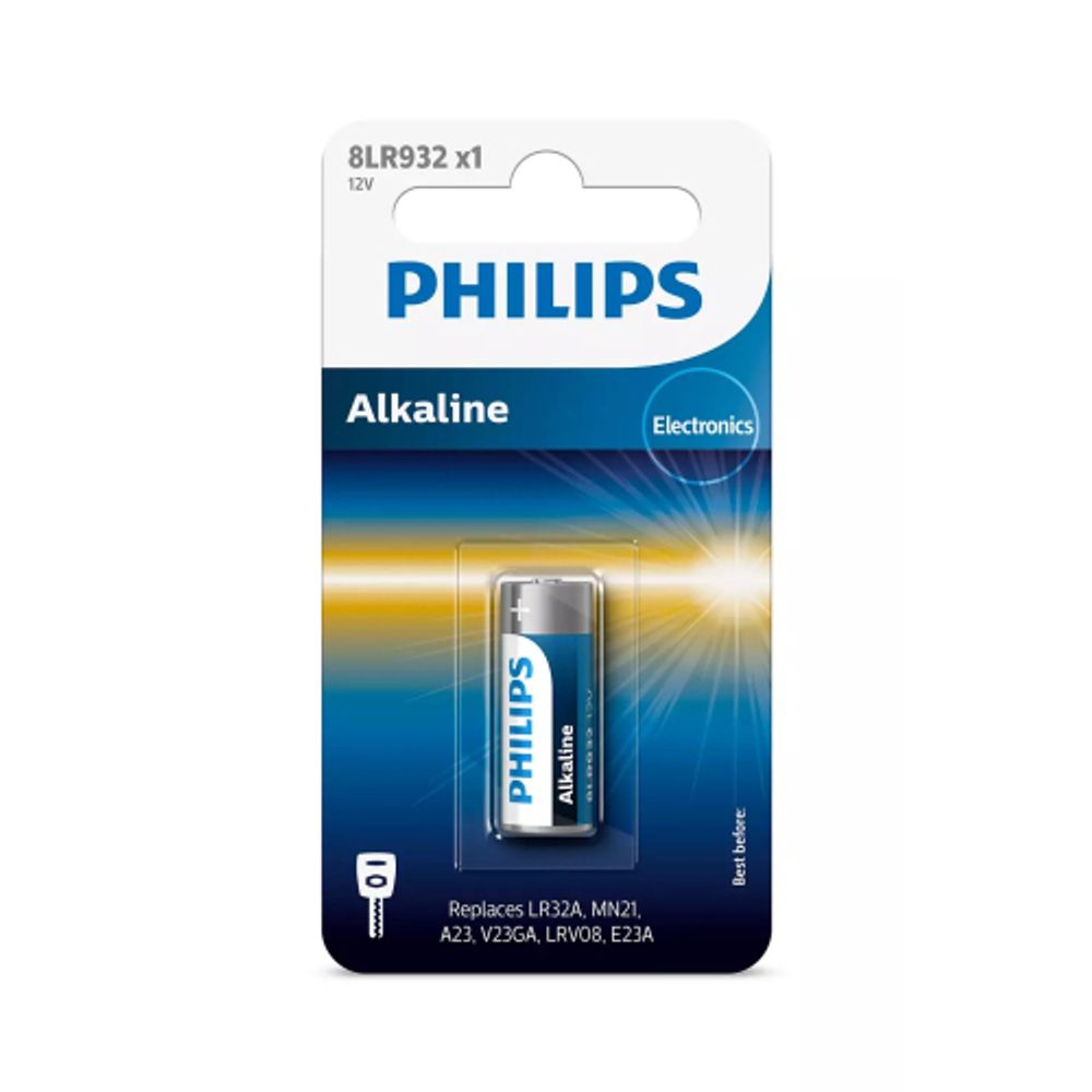 Батарейки Philips 8LR932/51 алкалиновые 12v 1 шт. MN21-1BL (1/20/200/16800) | Philips