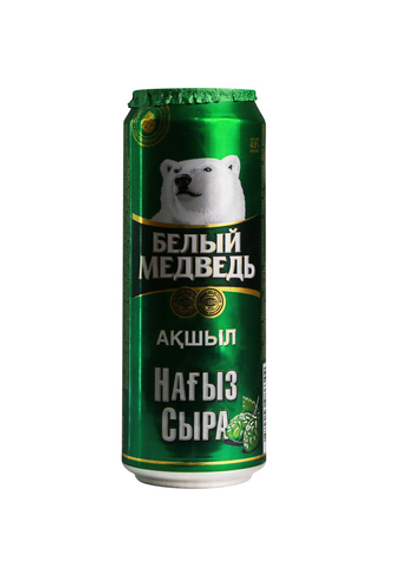 Пиво "Белый Медведь" светлое пастеризованное 0.45 л.ж/б